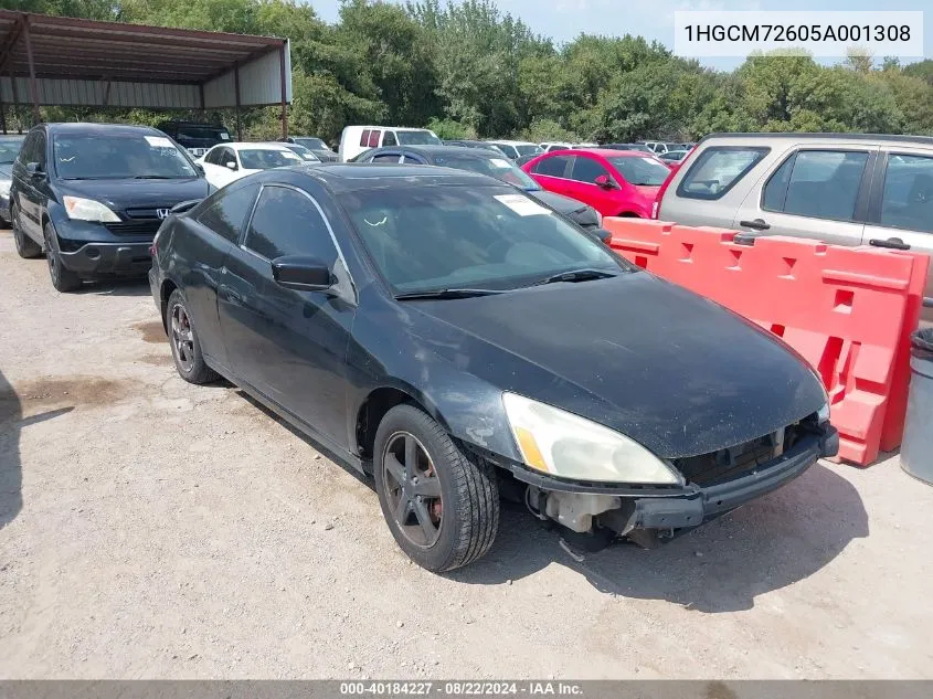 2005 Honda Accord 2.4 Ex VIN: 1HGCM72605A001308 Lot: 40184227