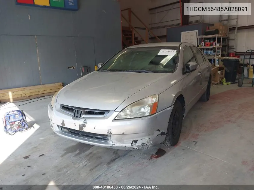 1HGCM56485A028091 2005 Honda Accord 2.4 Lx