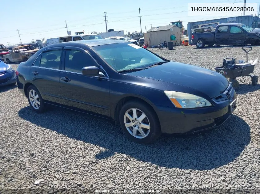 1HGCM66545A028006 2005 Honda Accord 3.0 Ex