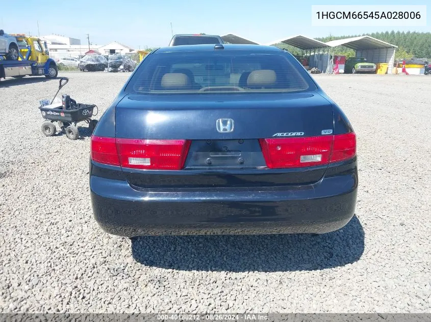 2005 Honda Accord 3.0 Ex VIN: 1HGCM66545A028006 Lot: 40188212