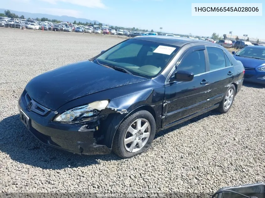 1HGCM66545A028006 2005 Honda Accord 3.0 Ex