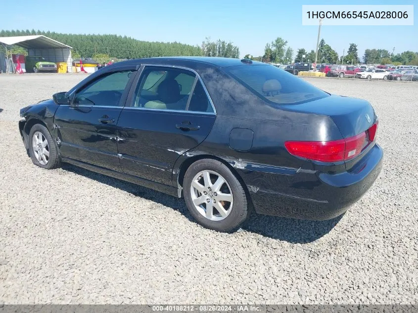 1HGCM66545A028006 2005 Honda Accord 3.0 Ex