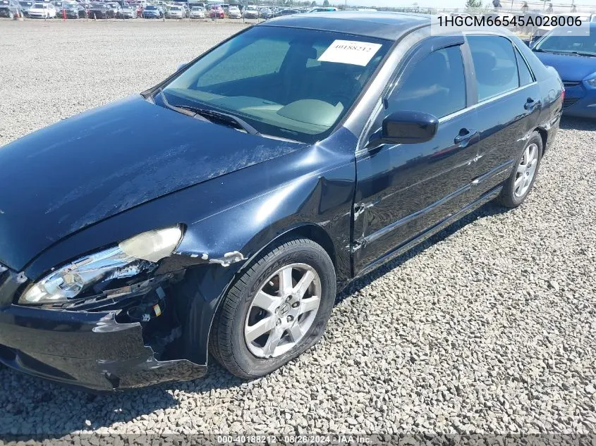 1HGCM66545A028006 2005 Honda Accord 3.0 Ex