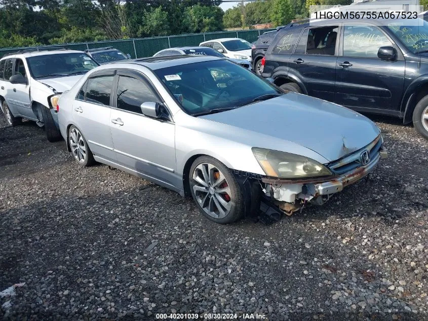 2005 Honda Accord 2.4 Ex VIN: 1HGCM56755A067523 Lot: 40201039