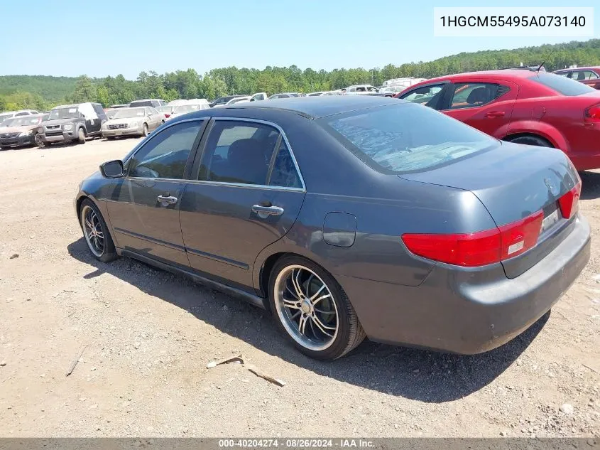 2005 Honda Accord 2.4 Lx VIN: 1HGCM55495A073140 Lot: 40204274