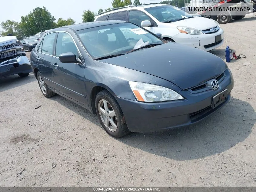 1HGCM55865A027669 2005 Honda Accord 2.4 Ex