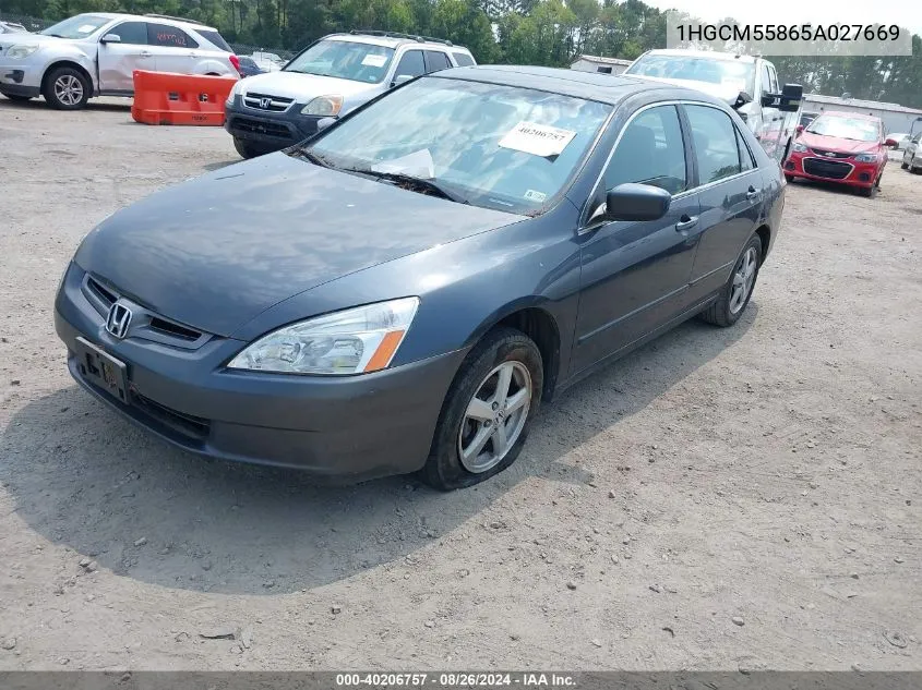 1HGCM55865A027669 2005 Honda Accord 2.4 Ex