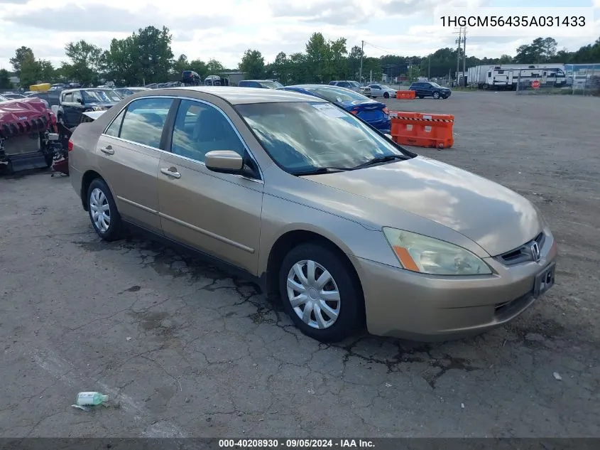 1HGCM56435A031433 2005 Honda Accord 2.4 Lx