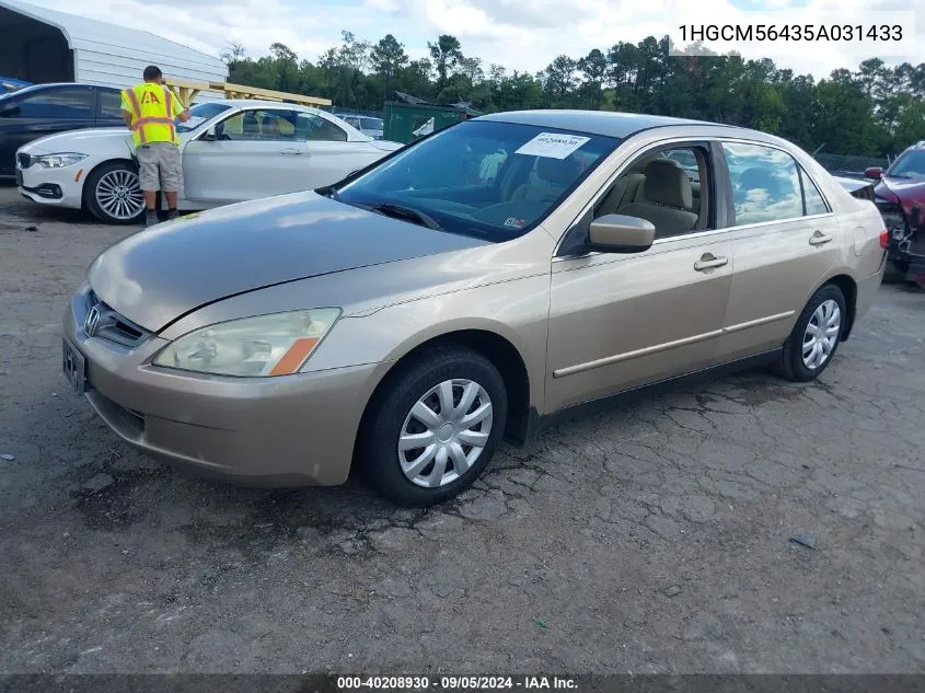 1HGCM56435A031433 2005 Honda Accord 2.4 Lx