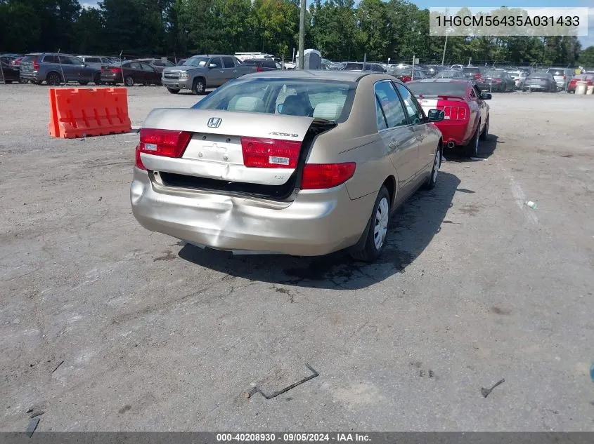 1HGCM56435A031433 2005 Honda Accord 2.4 Lx