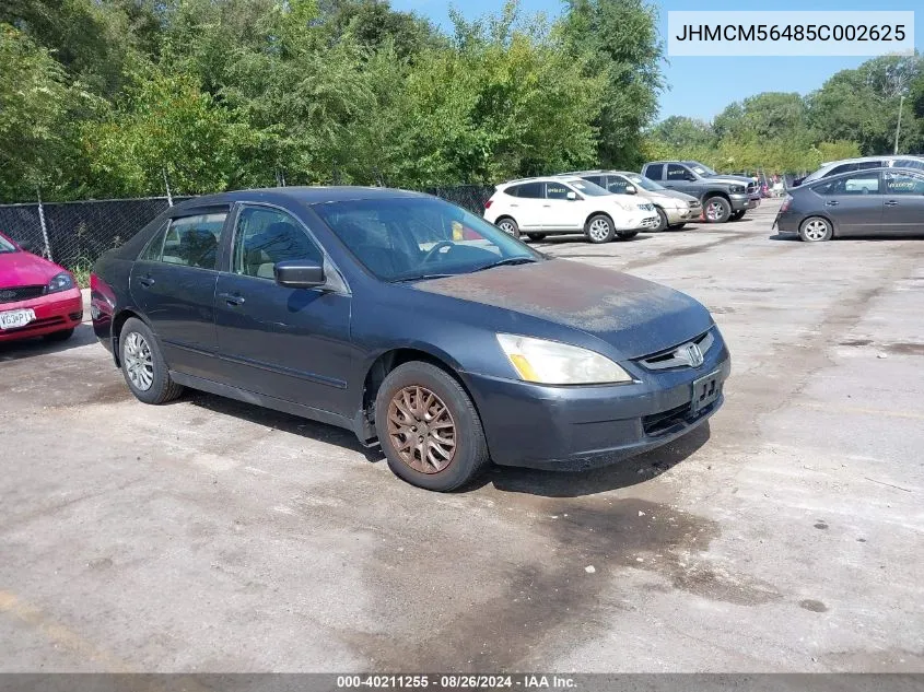 2005 Honda Accord 2.4 Lx VIN: JHMCM56485C002625 Lot: 40211255