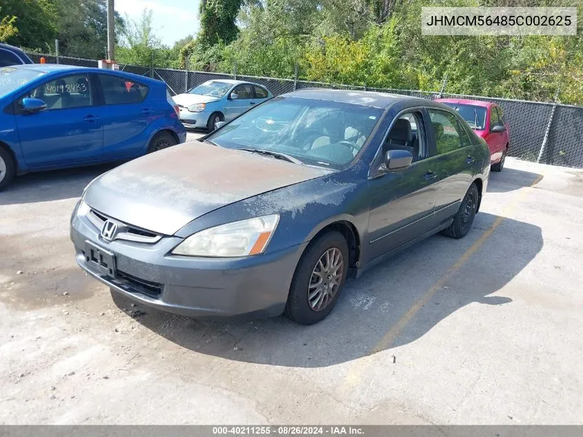 2005 Honda Accord 2.4 Lx VIN: JHMCM56485C002625 Lot: 40211255