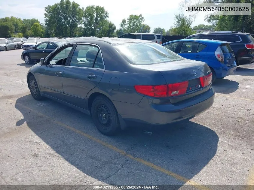 2005 Honda Accord 2.4 Lx VIN: JHMCM56485C002625 Lot: 40211255