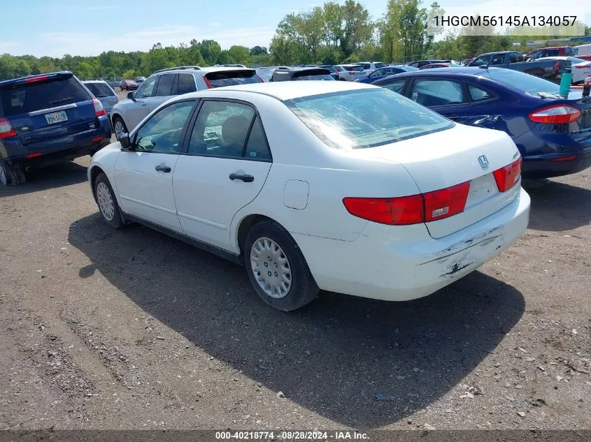 2005 Honda Accord 2.4 Dx VIN: 1HGCM56145A134057 Lot: 40218774