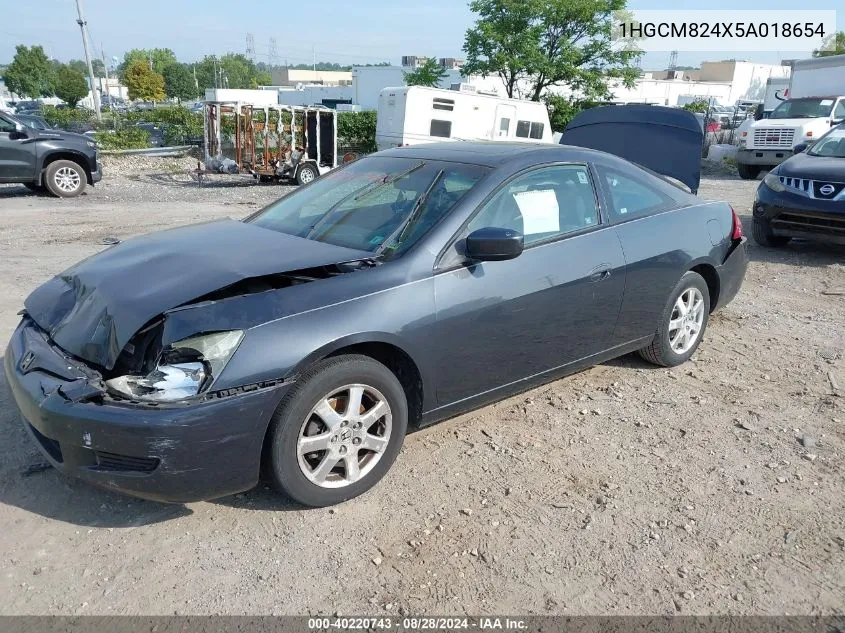 2005 Honda Accord 3.0 Lx Special Edition VIN: 1HGCM824X5A018654 Lot: 40220743