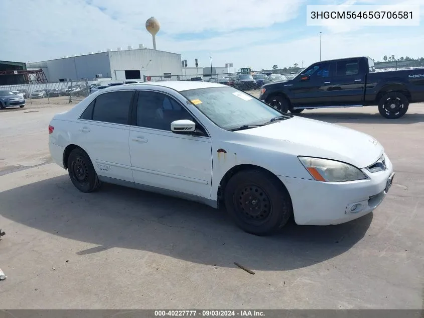 2005 Honda Accord 2.4 Lx VIN: 3HGCM56465G706581 Lot: 40227777