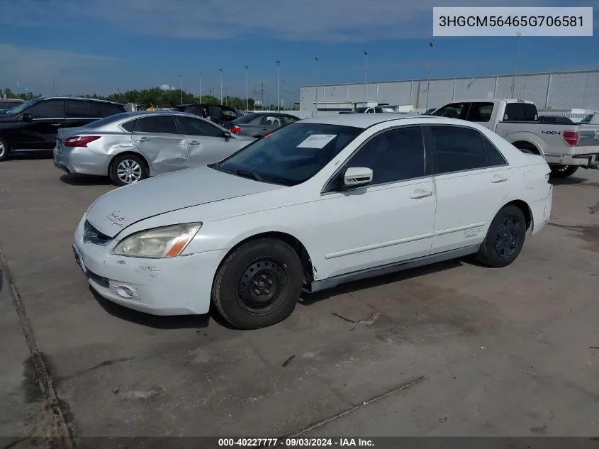 2005 Honda Accord 2.4 Lx VIN: 3HGCM56465G706581 Lot: 40227777