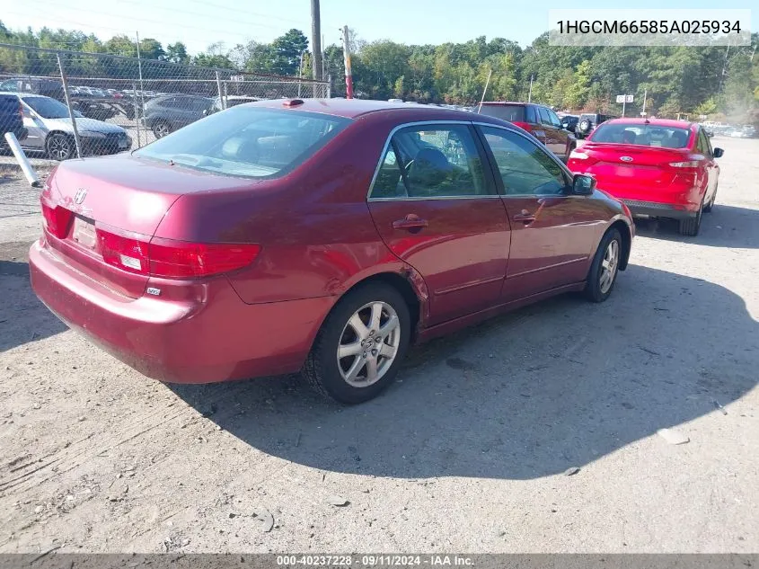 1HGCM66585A025934 2005 Honda Accord 3.0 Ex