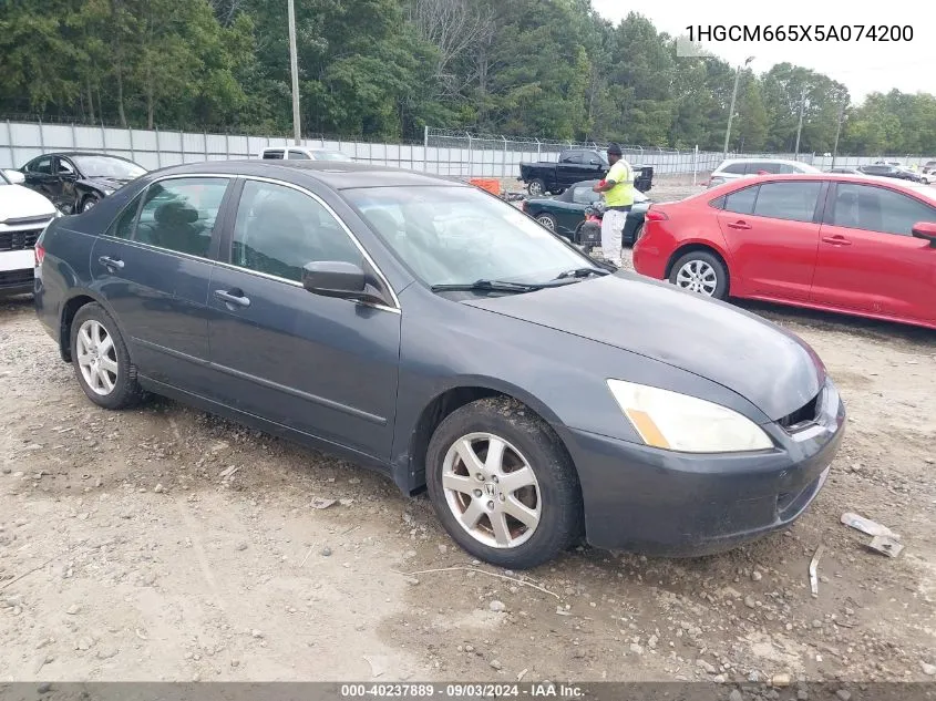 2005 Honda Accord 3.0 Ex VIN: 1HGCM665X5A074200 Lot: 40237889