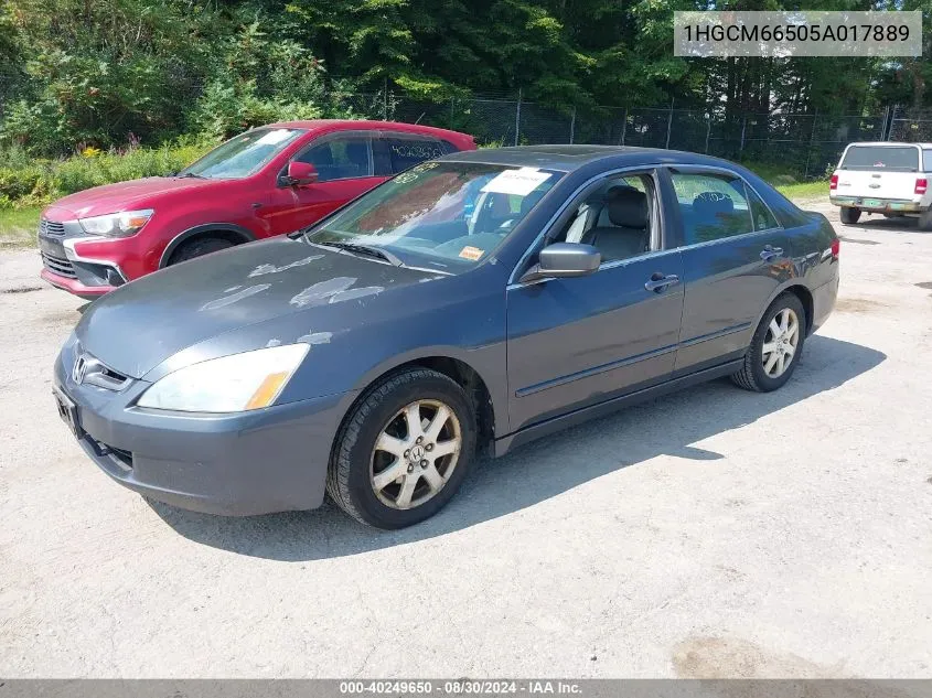 1HGCM66505A017889 2005 Honda Accord 3.0 Ex