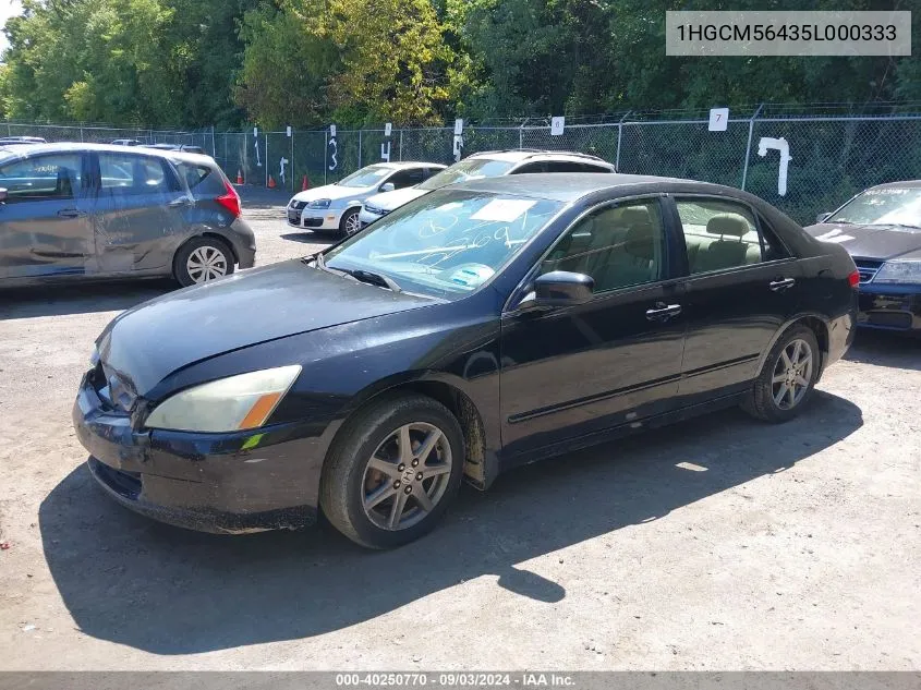 2005 Honda Accord 2.4 Lx VIN: 1HGCM56435L000333 Lot: 40250770