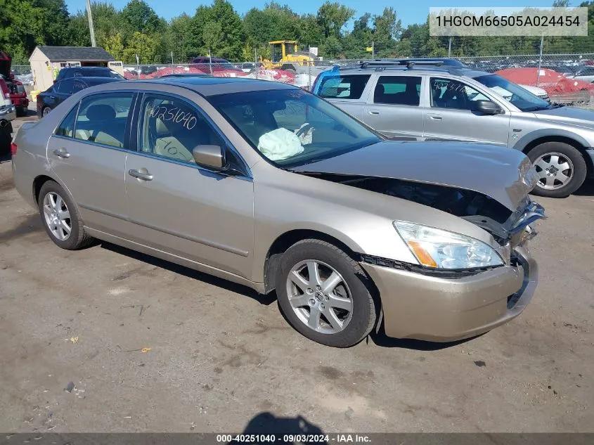 2005 Honda Accord 3.0 Ex VIN: 1HGCM66505A024454 Lot: 40251040