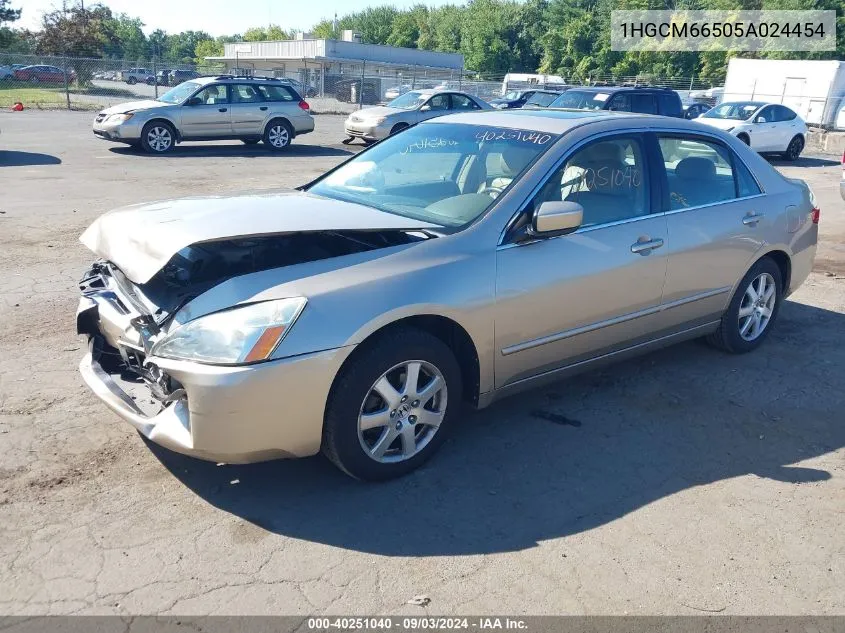 2005 Honda Accord 3.0 Ex VIN: 1HGCM66505A024454 Lot: 40251040