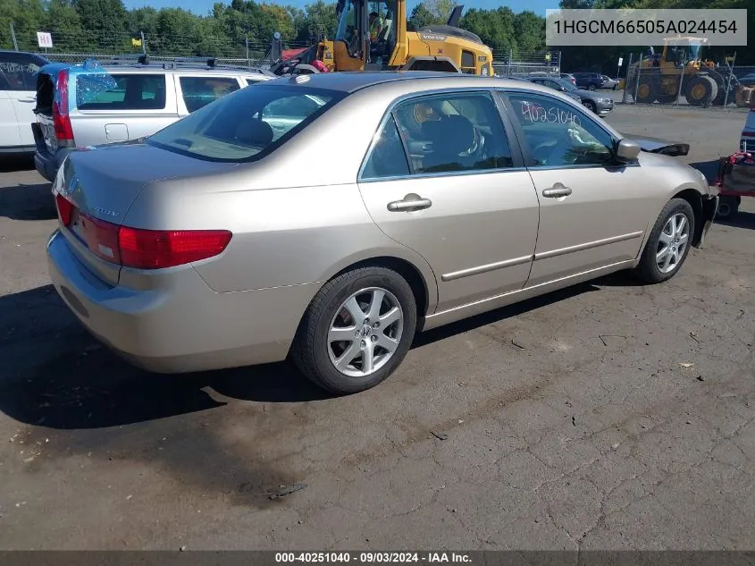 2005 Honda Accord 3.0 Ex VIN: 1HGCM66505A024454 Lot: 40251040