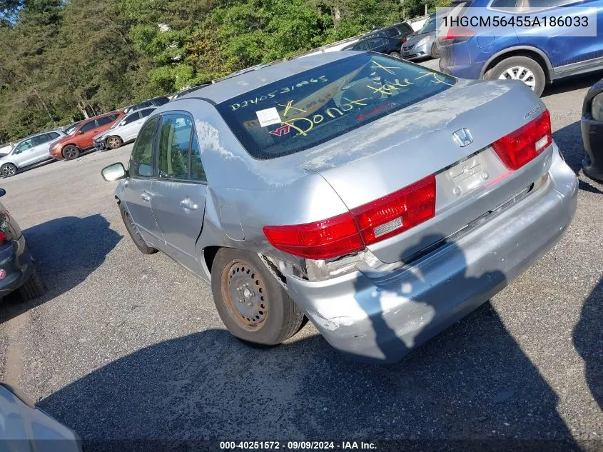 1HGCM56455A186033 2005 Honda Accord 2.4 Lx