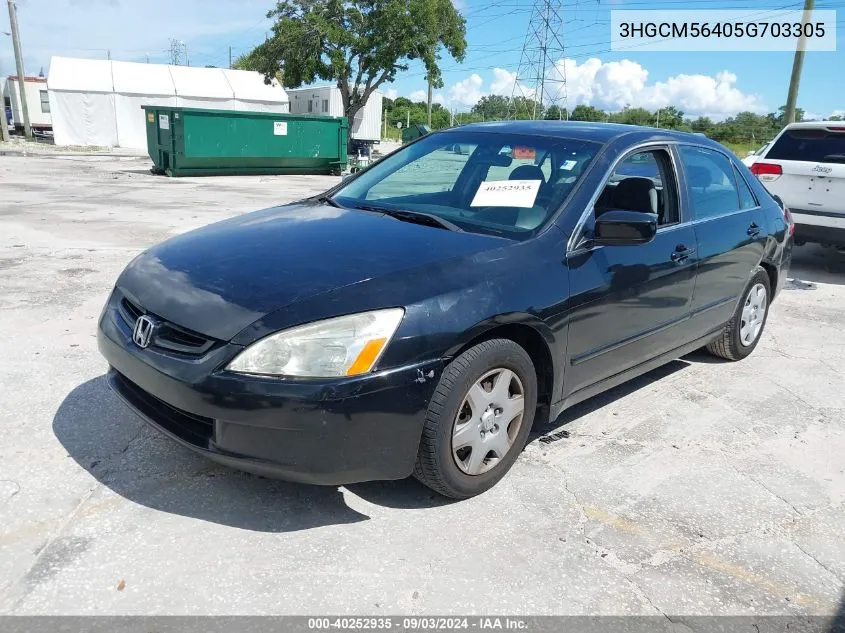 2005 Honda Accord 2.4 Lx VIN: 3HGCM56405G703305 Lot: 40252935