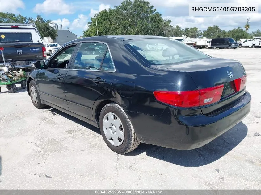 2005 Honda Accord 2.4 Lx VIN: 3HGCM56405G703305 Lot: 40252935