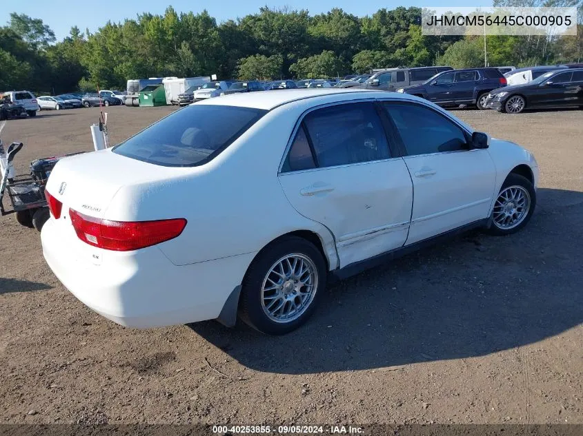 2005 Honda Accord 2.4 Lx VIN: JHMCM56445C000905 Lot: 40253855