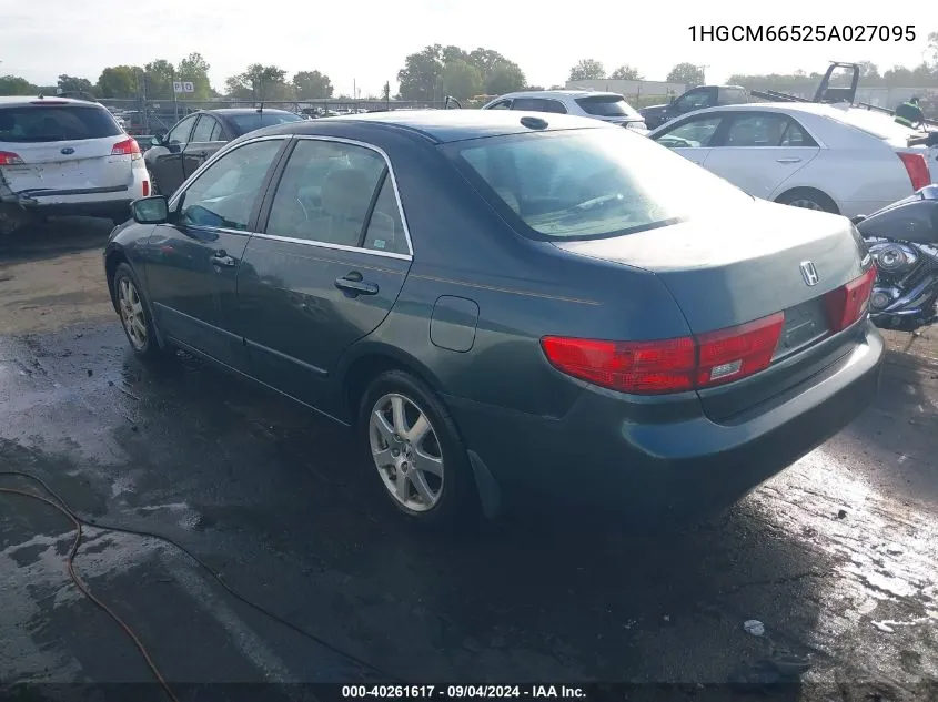 2005 Honda Accord 3.0 Ex VIN: 1HGCM66525A027095 Lot: 40261617