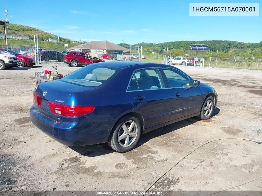 1HGCM56715A070001 2005 Honda Accord 2.4 Ex