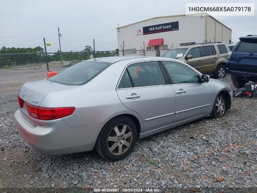 2005 Honda Accord 3.0 Ex VIN: 1HGCM668X5A079178 Lot: 40264557