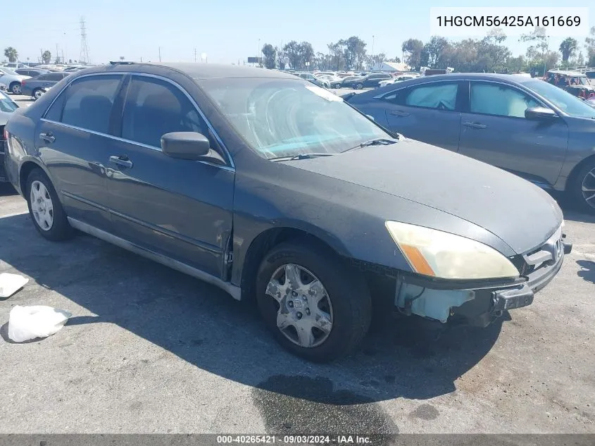 2005 Honda Accord 2.4 Lx VIN: 1HGCM56425A161669 Lot: 40265421