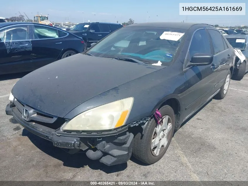 2005 Honda Accord 2.4 Lx VIN: 1HGCM56425A161669 Lot: 40265421