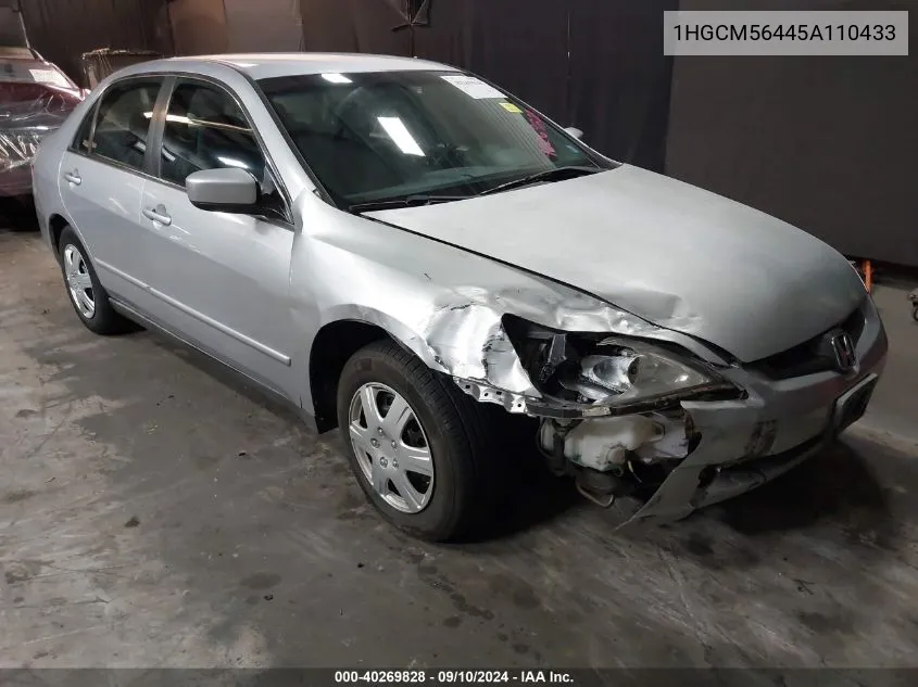 1HGCM56445A110433 2005 Honda Accord 2.4 Lx