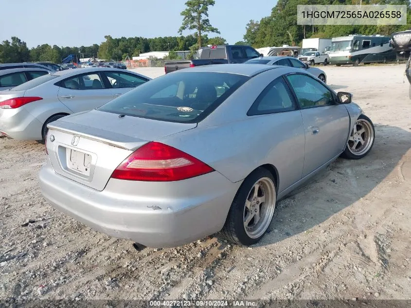 2005 Honda Accord 2.4 Lx Special Edition VIN: 1HGCM72565A026558 Lot: 40272123