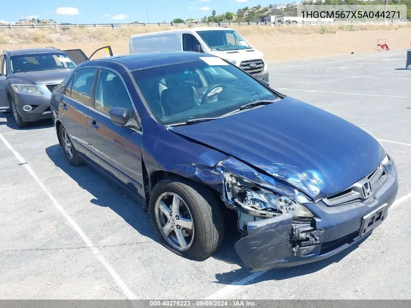 2005 Honda Accord 2.4 Ex VIN: 1HGCM567X5A044271 Lot: 40276223