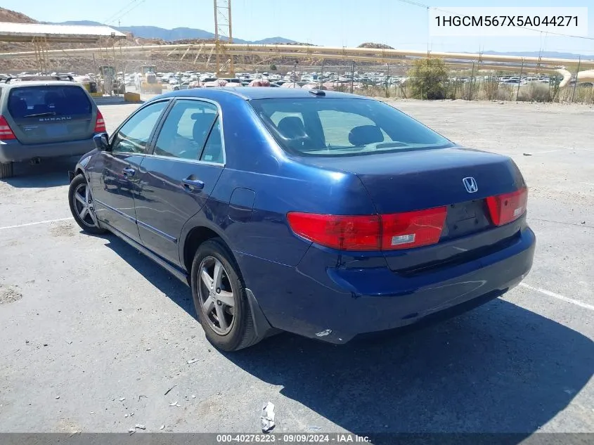 2005 Honda Accord 2.4 Ex VIN: 1HGCM567X5A044271 Lot: 40276223