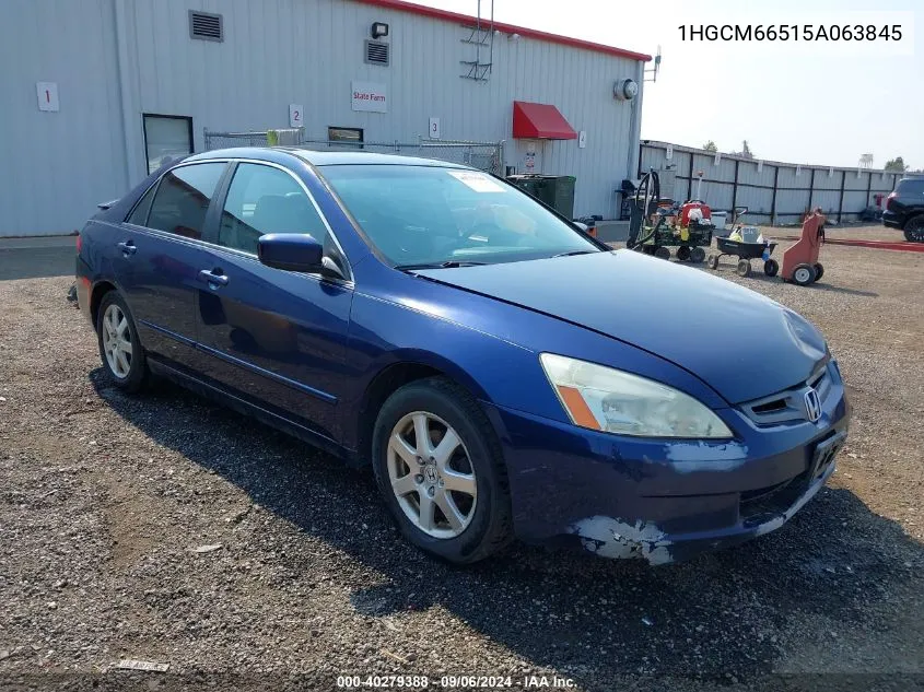 1HGCM66515A063845 2005 Honda Accord 3.0 Ex