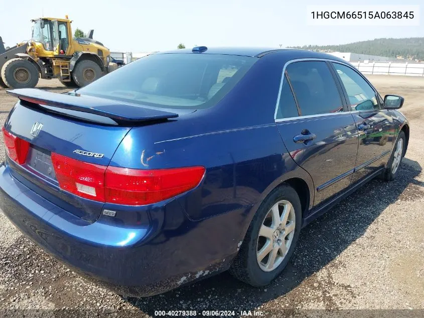 2005 Honda Accord 3.0 Ex VIN: 1HGCM66515A063845 Lot: 40279388