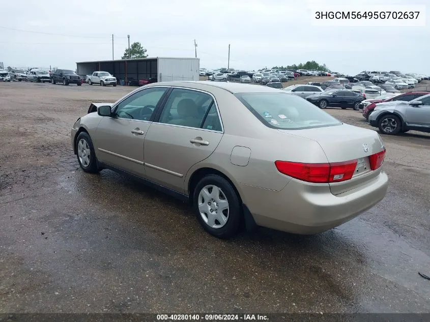 2005 Honda Accord 2.4 Lx VIN: 3HGCM56495G702637 Lot: 40280140