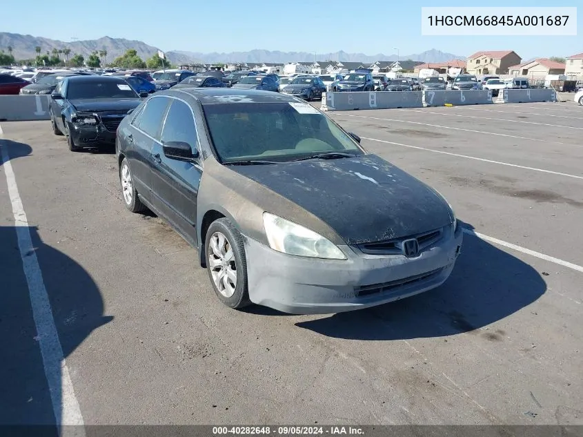 2005 Honda Accord 3.0 Ex VIN: 1HGCM66845A001687 Lot: 40282648