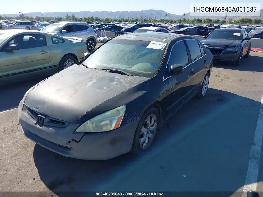 2005 Honda Accord 3.0 Ex VIN: 1HGCM66845A001687 Lot: 40282648