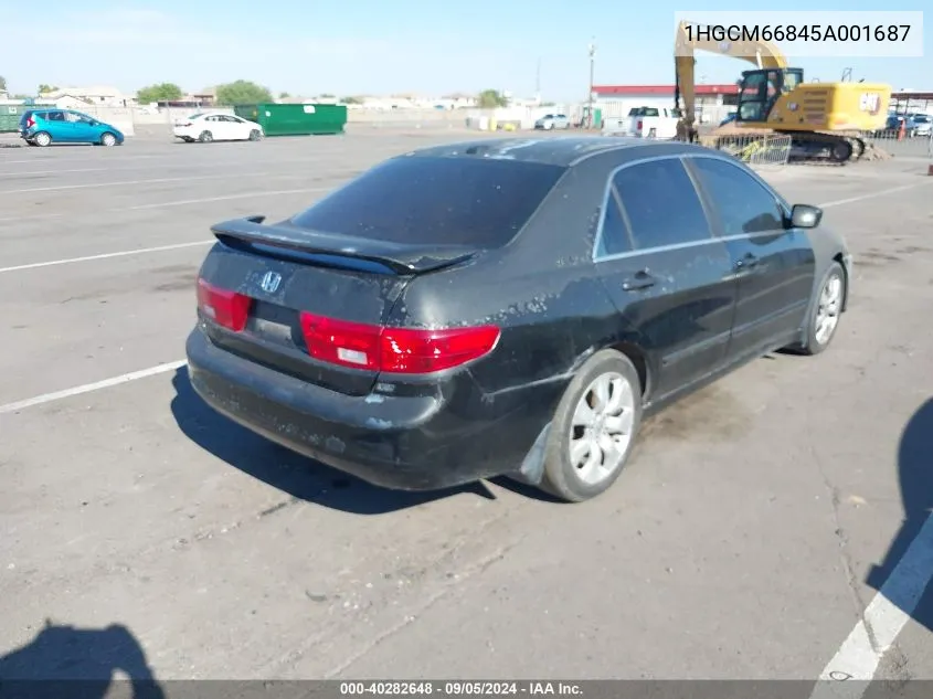 2005 Honda Accord 3.0 Ex VIN: 1HGCM66845A001687 Lot: 40282648