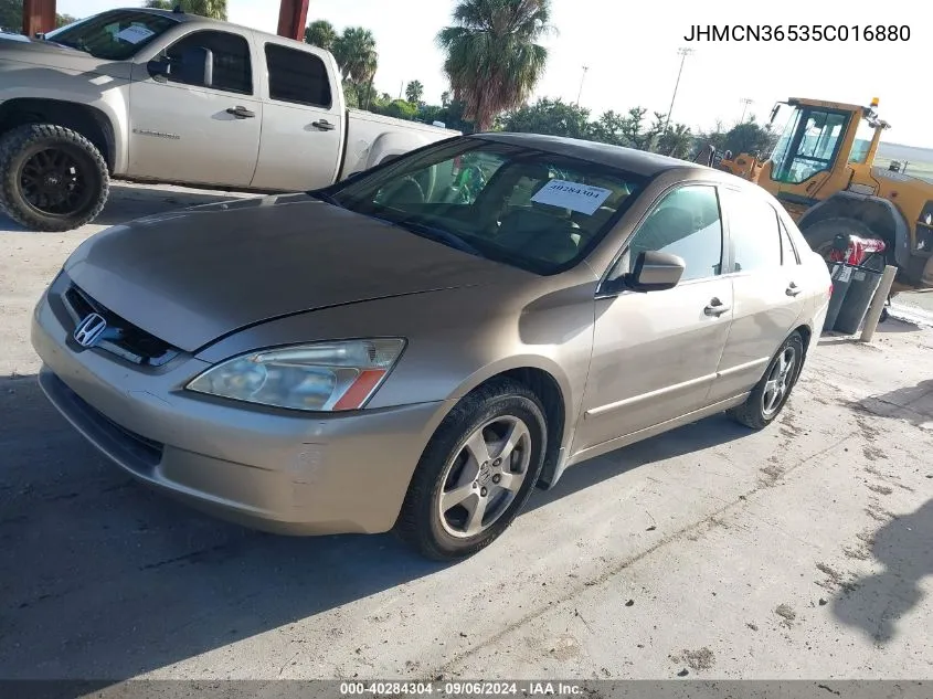 2005 Honda Accord Hybrid Ima VIN: JHMCN36535C016880 Lot: 40284304