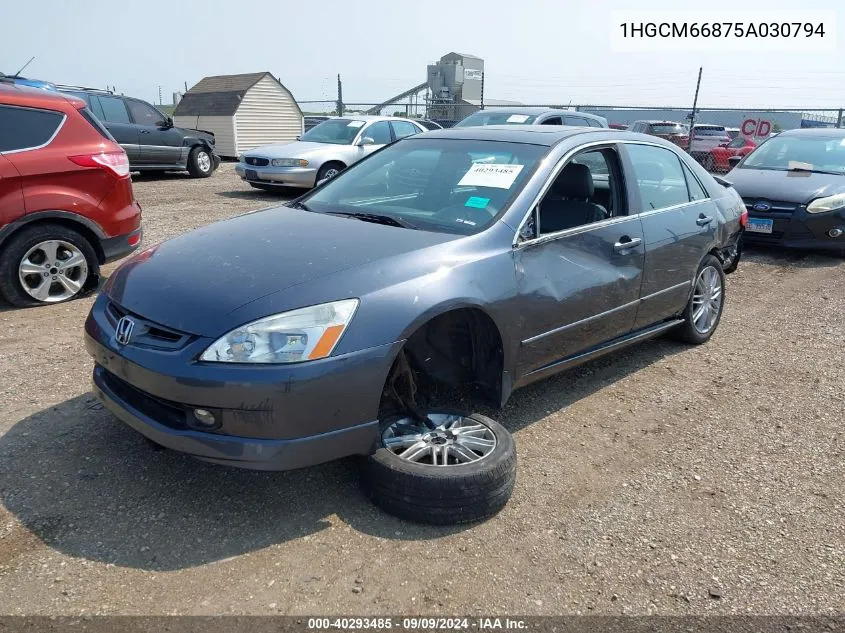 2005 Honda Accord 3.0 Ex VIN: 1HGCM66875A030794 Lot: 40293485