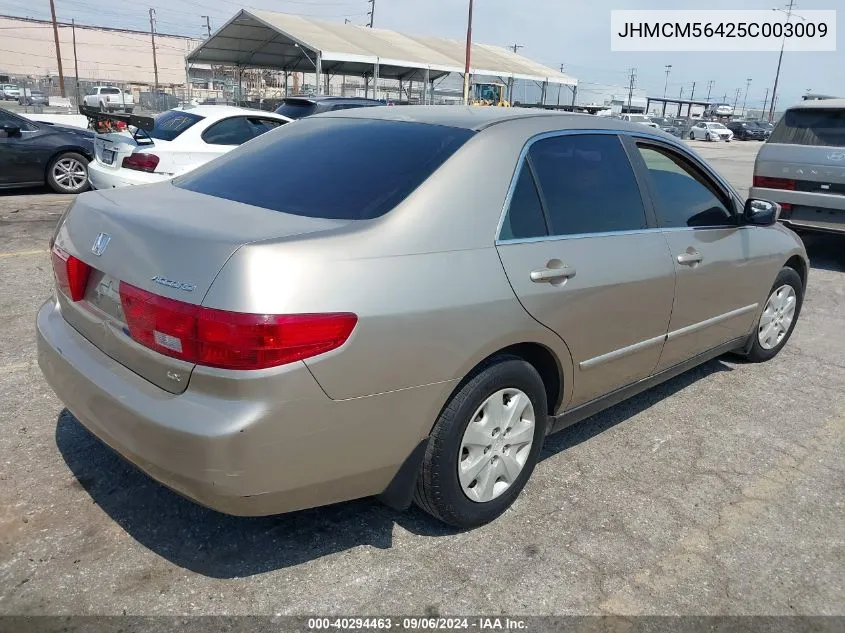 2005 Honda Accord 2.4 Lx VIN: JHMCM56425C003009 Lot: 40294463